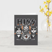 Carte Hiss Funny Cats Kittens Rock Rockin Funny Cat  (Fleur jaune)