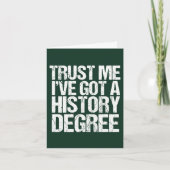 Carte Histoire amusante Diplôme Citation Historien (Devant)