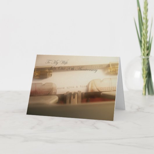 Carte Histoire d'amour à ma femme 20e anniversaire (Devant)