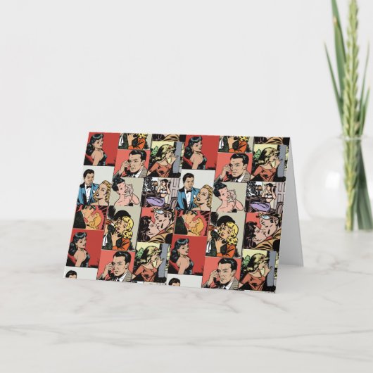 Carte Histoire d'amour rétro vintage (Devant)