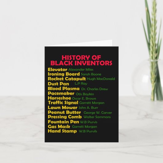 Carte Histoire Des Inventeurs Noirs Mois De L'Histoire N (Devant)