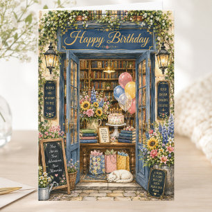 Carte Histoire Élégante de Livre d'Été Joyeux Anniversai