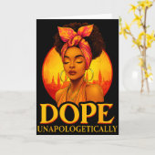 Carte Histoire noire sans excuses Fille Afro Mélanine W (Fleur jaune)