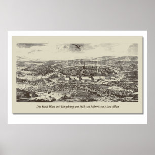 Carte historique Autriche Vienne 1683 Poster