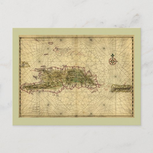 Carte historique de 1639 d'Hispaniola - Joan Vinck (Devant)