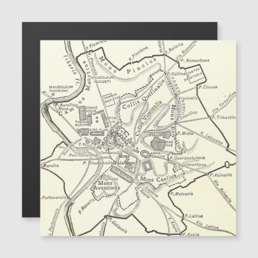 Carte historique de la ville de Rome (Devant / Derrière)