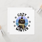 Carte Hiver agréable, chouette (Devant/Arrière en situation)