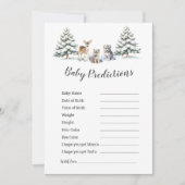 Carte Hiver Bois Animaux "Prédictions de bébé" Jeu (Devant)