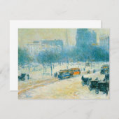 Carte Hiver en Union Carré par Frederick Childe Hassam (Devant / Derrière)