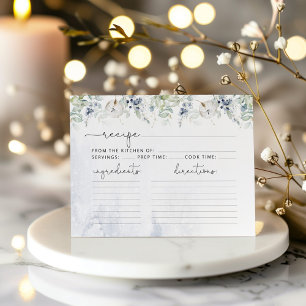 Carte Hiver eucalyptus élégante recette pour la mariée