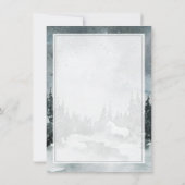 Carte Hiver Forêt de bois Cheval blanc Joyeux Noël (Dos)