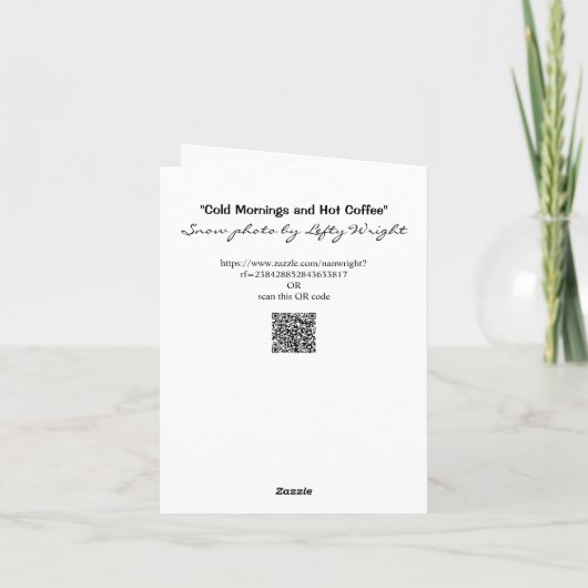 Carte Hiver froid et café chaud (Dos)