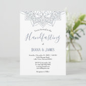 Carte Hiver Handfasting Snowflake Mandala Mariage (Debout devant)