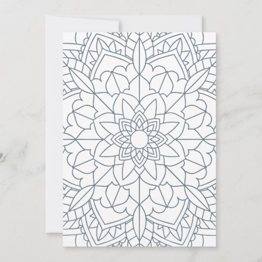 Carte Hiver Handfasting Snowflake Mandala Mariage (Dos)