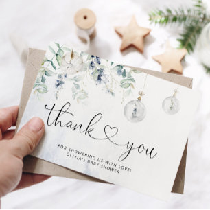 Carte Hiver minimaliste élégant Noël merci