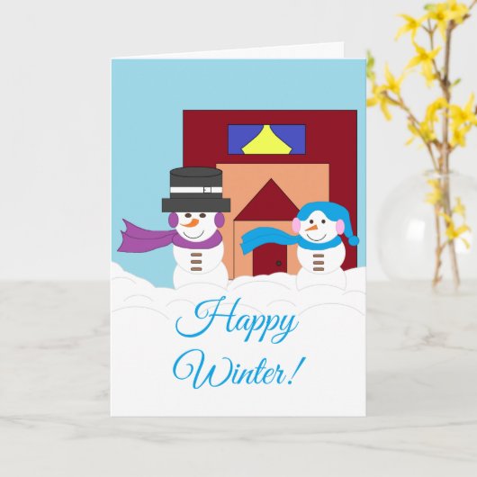 Carte Hiver neigeux (Fleur jaune)