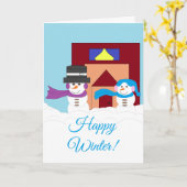 Carte Hiver neigeux (Fleur jaune)