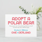 Carte Hiver ONE derland Anniversaire Polar Bear Favor Si (Debout devant)