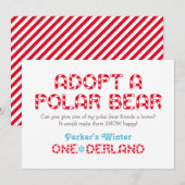 Carte Hiver ONE derland Anniversaire Polar Bear Favor Si (Devant / Derrière)