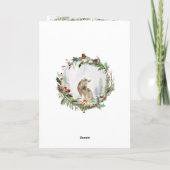 Carte Hiver Paysage forestier Wolf Français Noël (Dos)