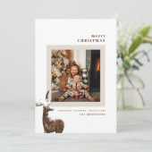 Carte Hiver Photo de cerfs de bois Noël (Debout devant)