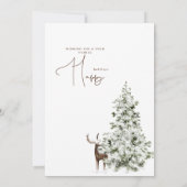 Carte Hiver Photo de cerfs de bois Noël (Dos)