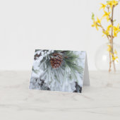 Carte Hiver Pinecone (Fleur jaune)