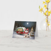 Carte Hiver Sibérie Husky Caravan Christmas Adventure (Fleur jaune)