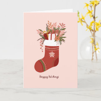 Carte Hiver Stocker avec boîtes cadeaux, fleur Noël