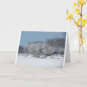 Carte Hiver sur le lac #3 pine (Fleur jaune)