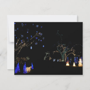 Carte Hiver Wonderland Lumières Bleu et blanc Vacances
