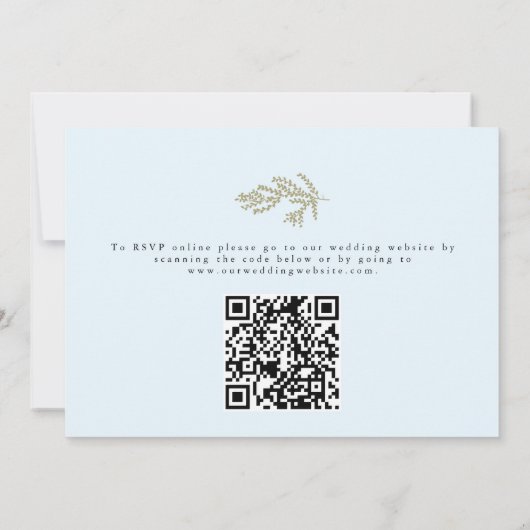 Carte Hivernage Botanique QR Code Repas Mariage RSVP (Dos)
