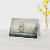 Carte HMS Victory sailing for the French line flanked by (Fleur jaune)