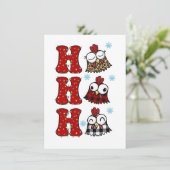 Carte Ho Ho Chicken de Noël amusante (Debout devant)