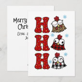 Carte Ho Ho Chicken de Noël amusante (Devant / Derrière)