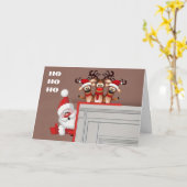 CARTE **HO HO HO ET JOYEZ NOËL À VOUS** (Fleur jaune)