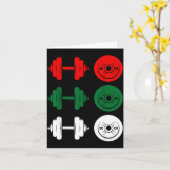 Carte Ho Ho Ho Funny Dumbbell Christmas Weightlifting Gy (Fleur jaune)