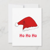 Carte Ho Ho Ho Funny Noël Père Noël casquette rouge blan (Devant)
