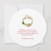 Carte Ho Ho Ho Holly Berry et À feuillage persista (Dos)