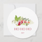 Carte Ho Ho Ho Holly Berry et À feuillage persista (Devant)
