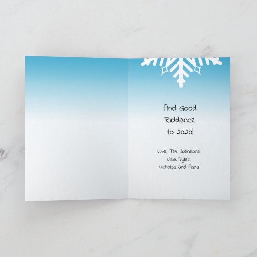 Carte Ho Ho Ho Joyeux Noël Père Noël et Elf en Facemask (Intérieur)