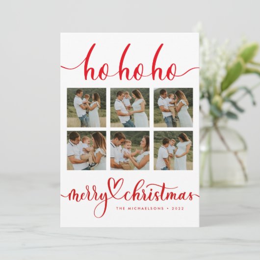 Carte HO HO HO MERRY CHRISTMAS Ajouter votre collection (Debout devant)