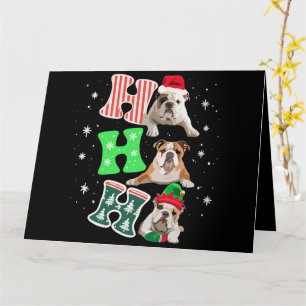 Carte Ho Ho Ho Santa en Anglais Bouledogue Rennes Noël