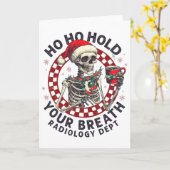 Carte Ho Ho Hold Your Breath Radiology Tech Skeleton Chr (Fleur jaune)
