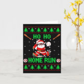 Carte Ho Ho Home Run Baseball Christmas Santa Ugly Xmas (Fleur jaune)