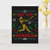 Carte Ho Ho Homerun Fastpitch Softbyll Noël décontracté (Fleur jaune)