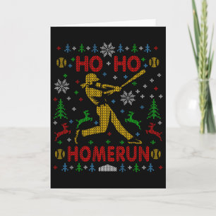 Carte Ho Ho Homerun Fastpitch Softbyll Noël dégueu Pa