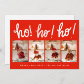 Carte HO HO Joyeux Noël Ajouter Photos (Devant / Derrière)