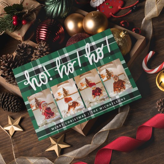 Carte HO HO Joyeux Noël Ajouter Photos