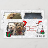 Carte Ho Ho Joyeux Noël Père Noël mignonne Snowman (Devant / Derrière)